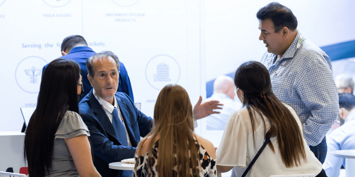 Exhibitor Chatting to Visitors