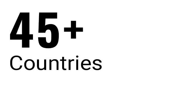 45+ Countries
